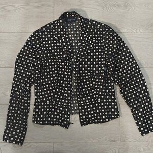 Jones New York Signature Black & White Polka Dot Shirt – Size M